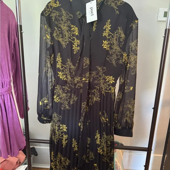 NWT Poet Elegant Black and Gold Haiku Dress - Picture 3 of 7